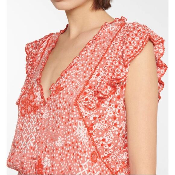 POUPETTE ST BARTH Paulina Mini Dress Pink Antibes Print S - Picture 3 of 12